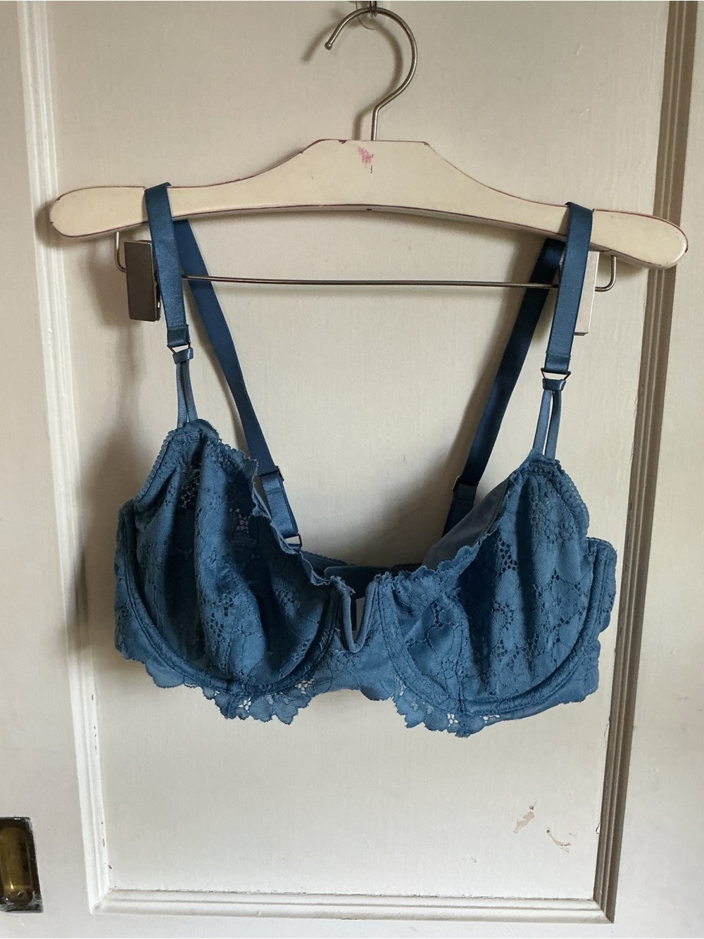 aerie Lace Underwire Bra in Steel Blue